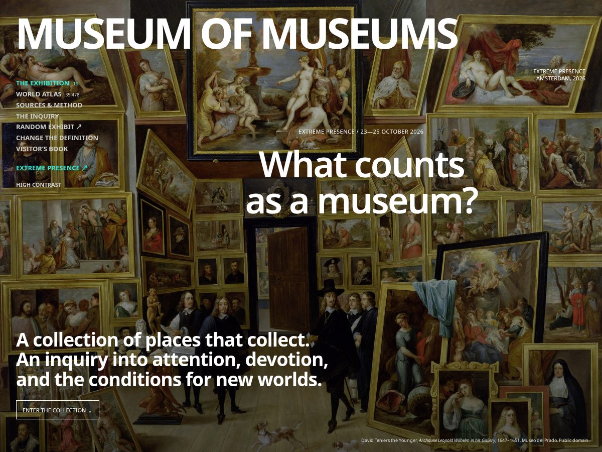 Landing-page snapshot of museumofmuseums.org