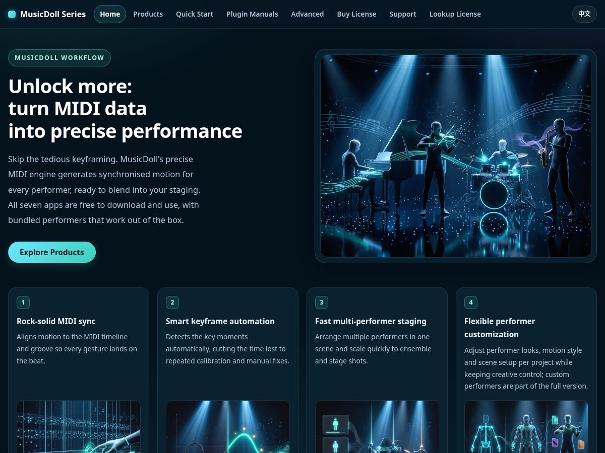 Landing-page snapshot of musicdoll.online