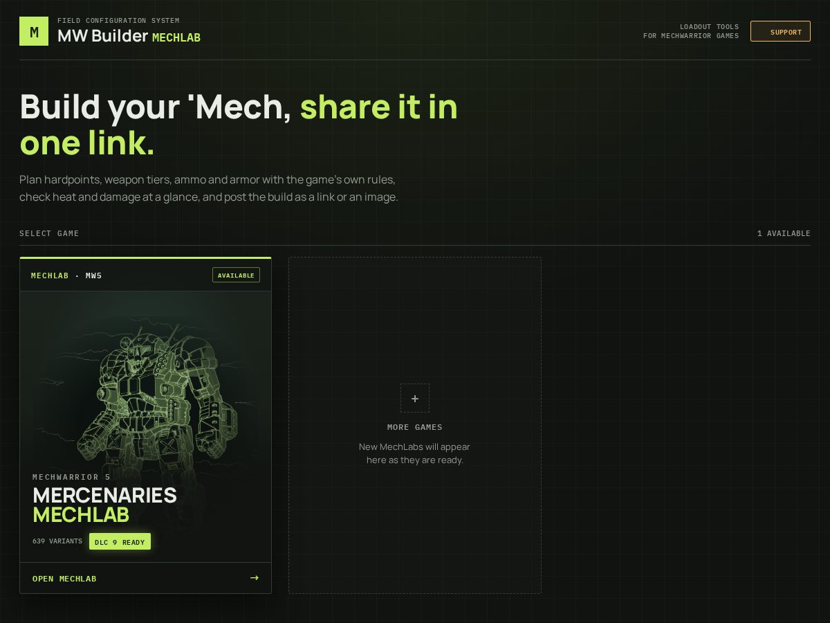Landing-page snapshot of mw-builder.com