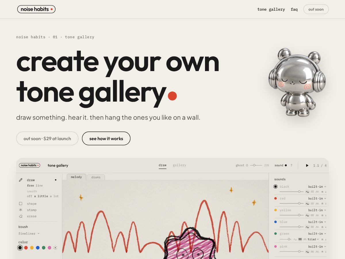 Landing-page snapshot of noisehabits.com