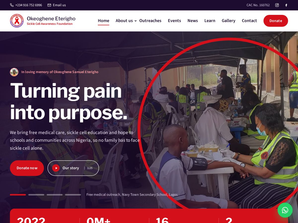 Landing-page snapshot of okeogheneeterighofoundation.org
