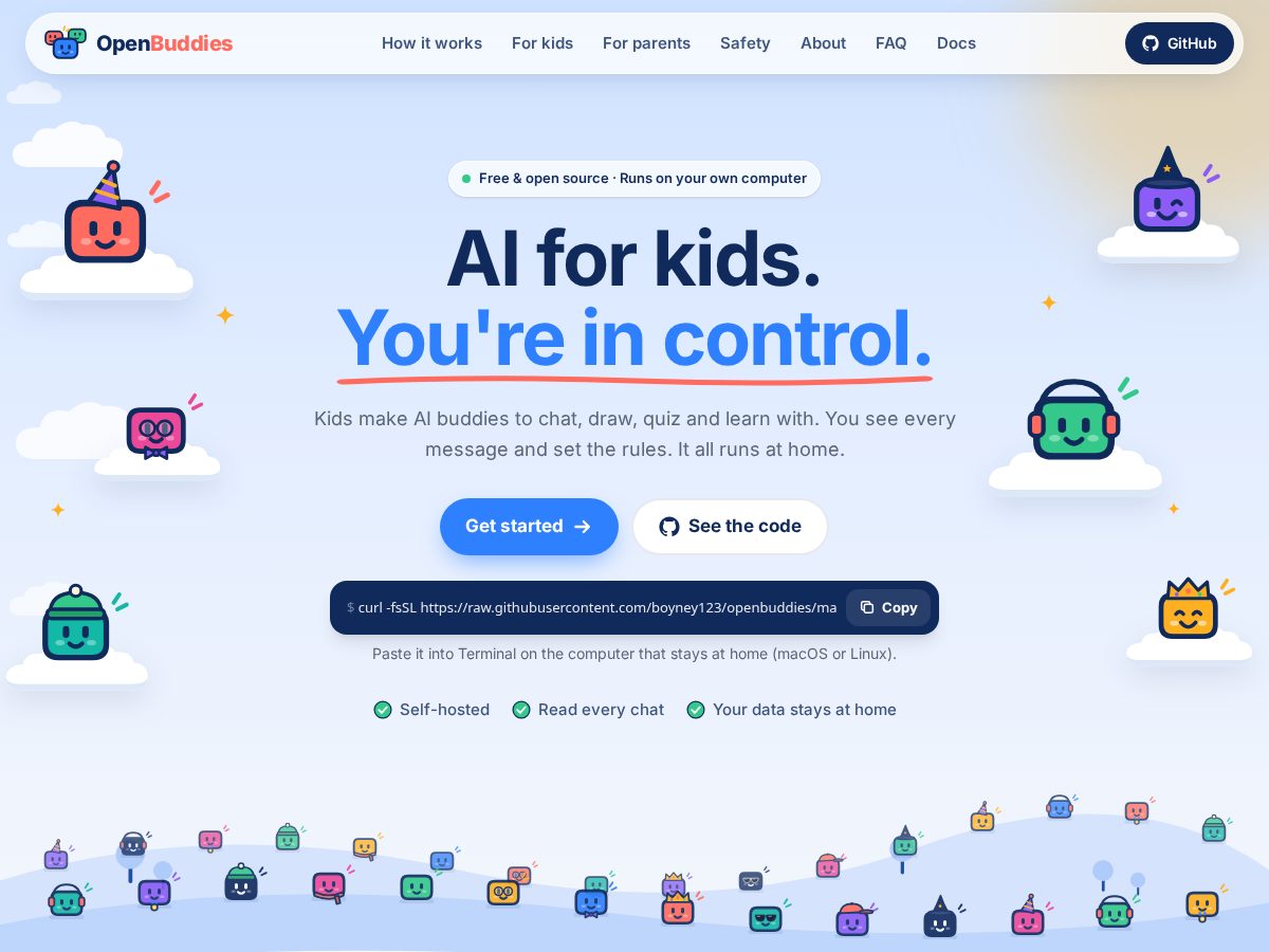 Landing-page snapshot of openbuddies.dev