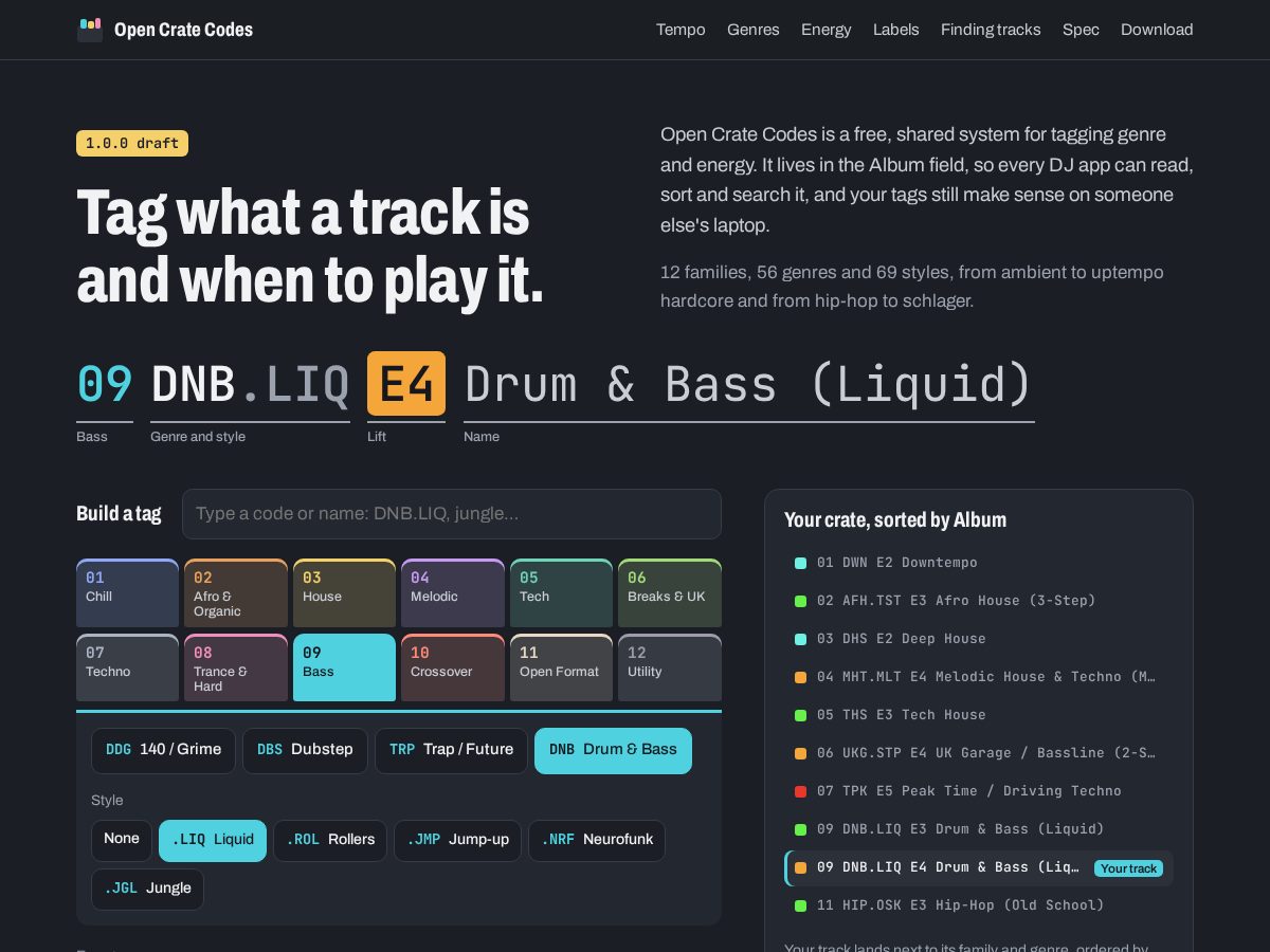 Landing-page snapshot of opencratecodes.com