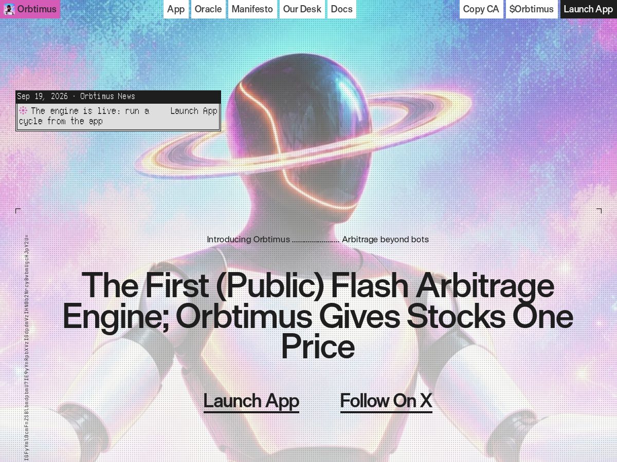 Landing-page snapshot of orbtimus.com