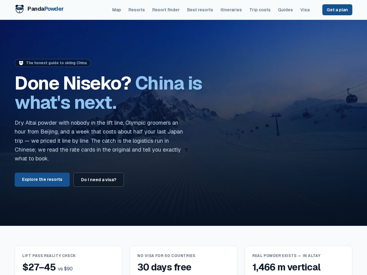 Landing-page snapshot of pandapowder.com