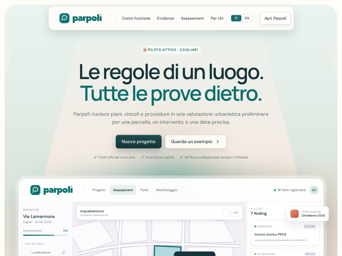 Landing-page snapshot of parpoli.com
