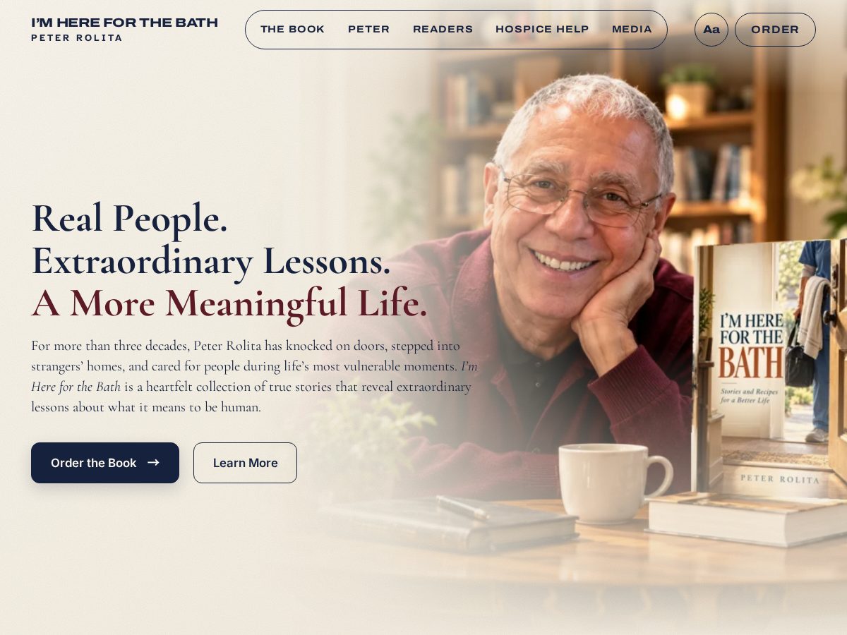 Landing-page snapshot of peterrolita.com