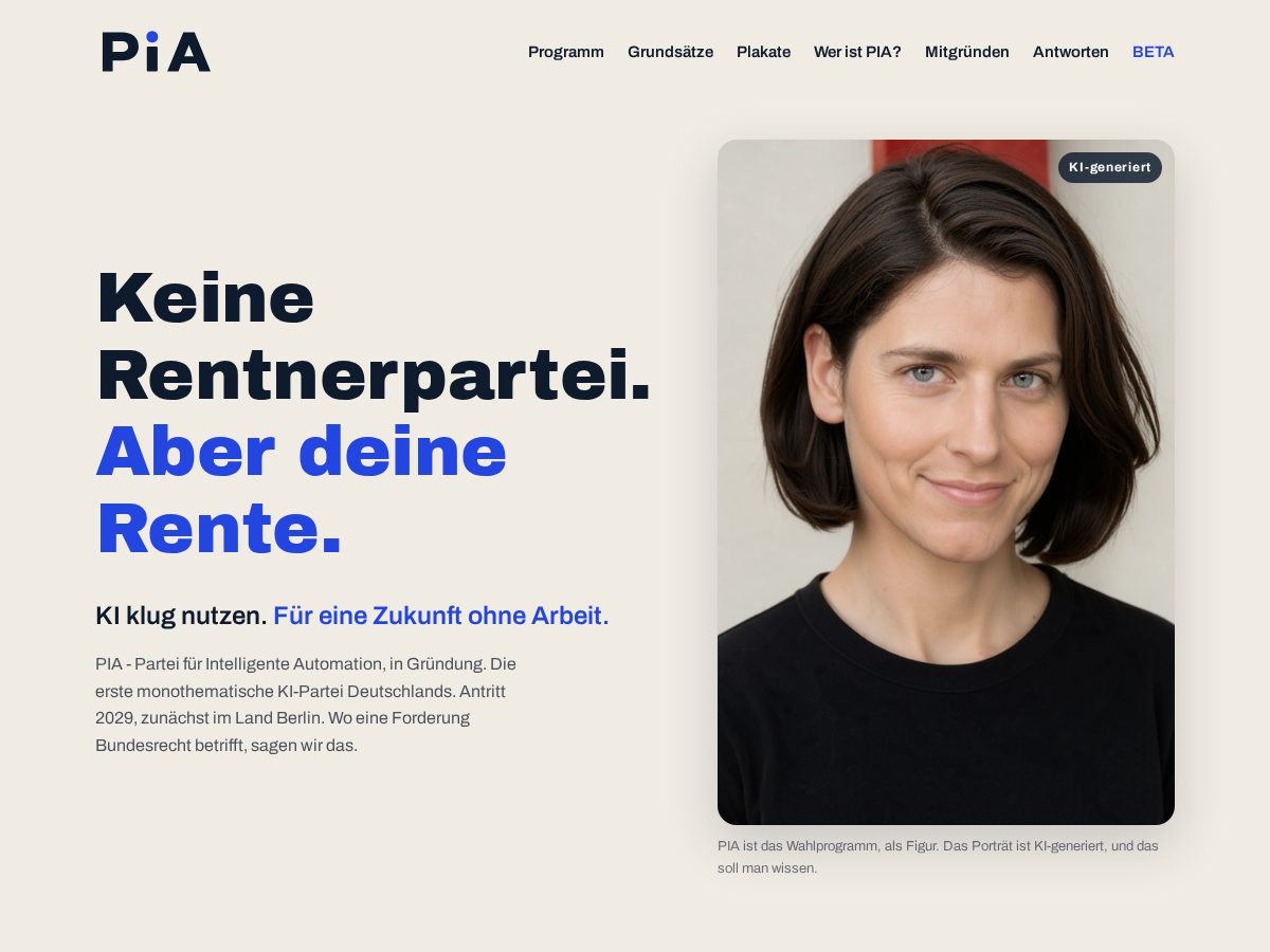 Landing-page snapshot of pia-berlin.com