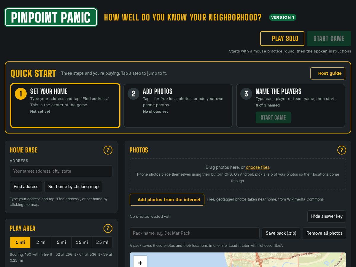 Landing-page snapshot of pinpointpanic.com