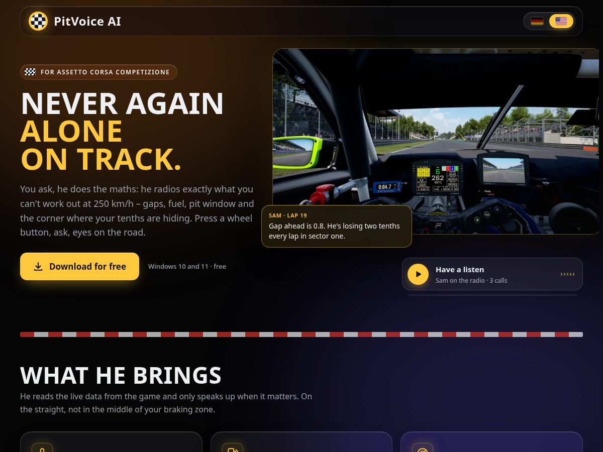 Landing-page snapshot of pitvoice.com