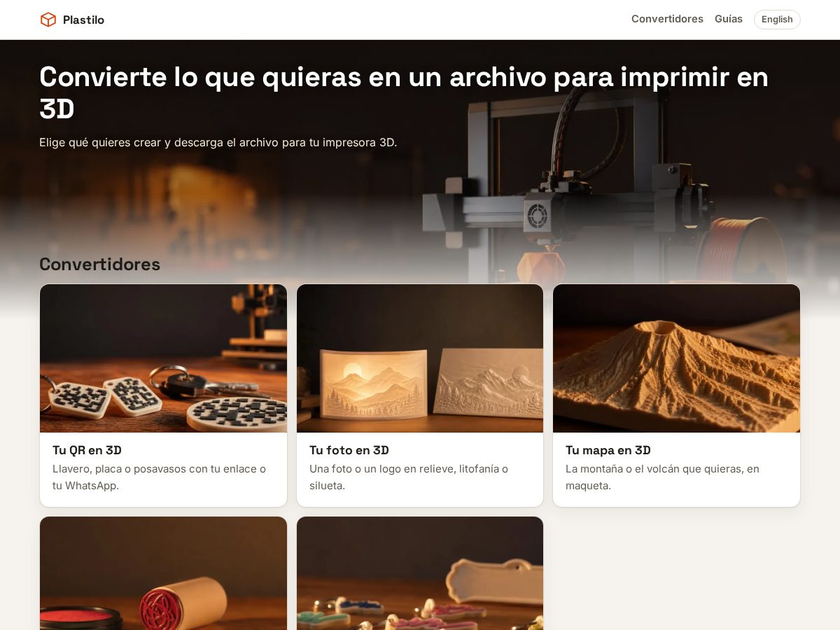 Landing-page snapshot of plastilo.com