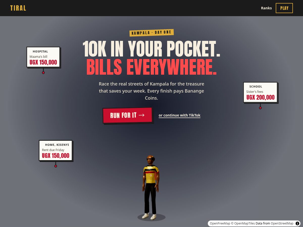Landing-page snapshot of playtiral.com