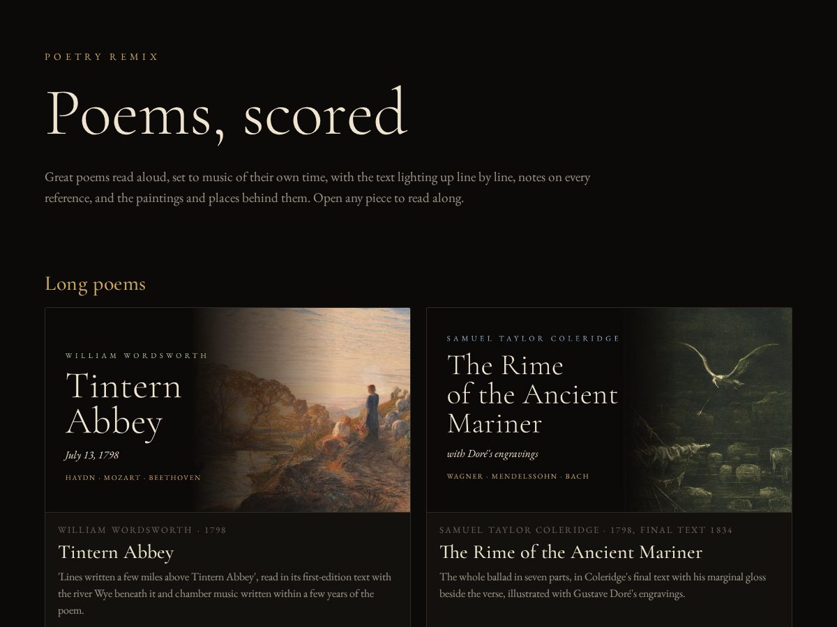 Landing-page snapshot of poetryremix.org