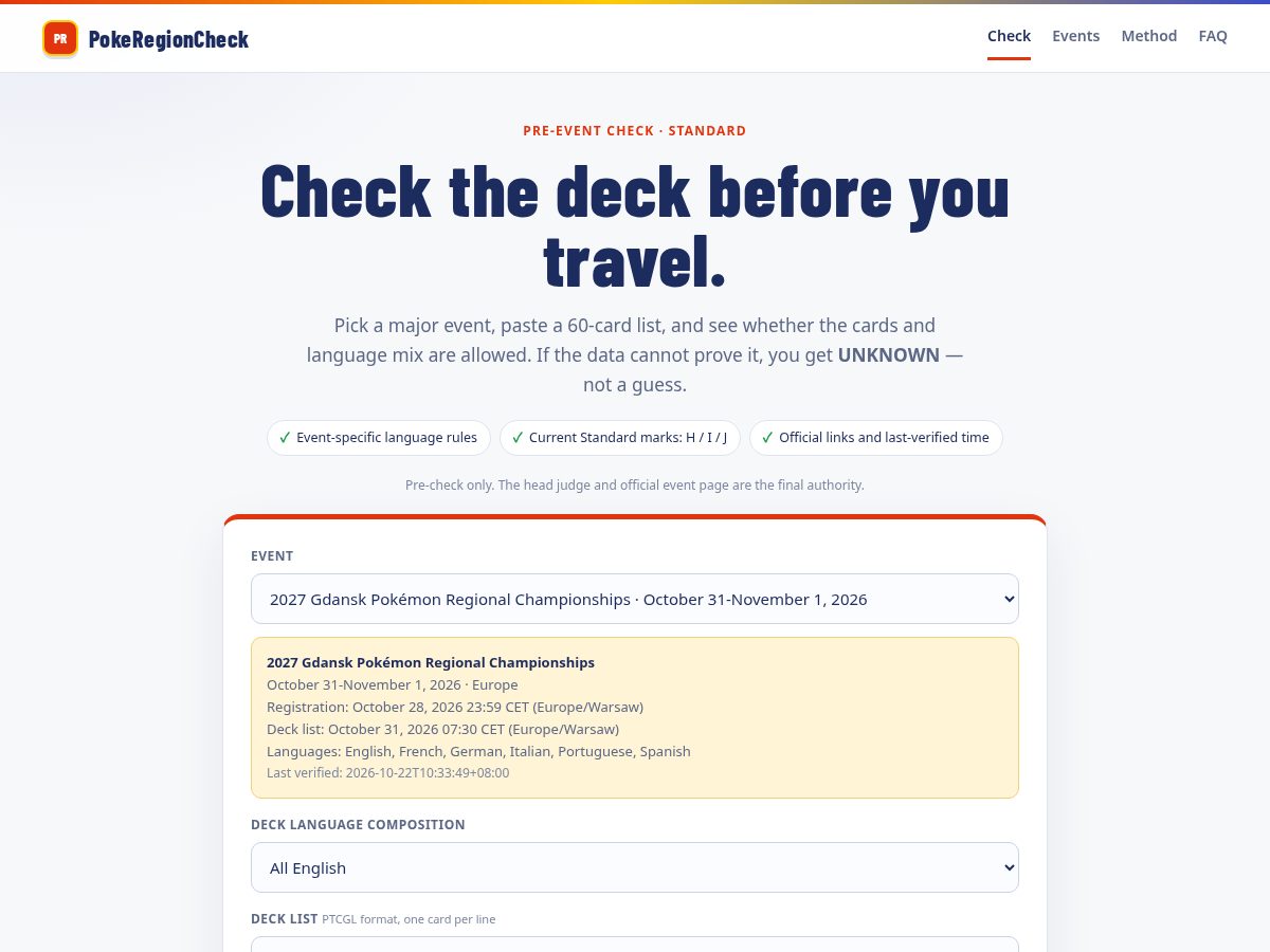 Landing-page snapshot of pokeregioncheck.com