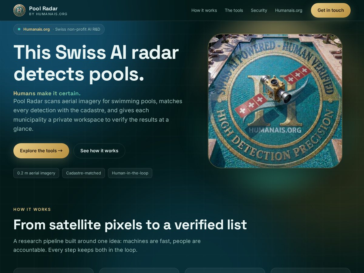 Landing-page snapshot of poolradar.org