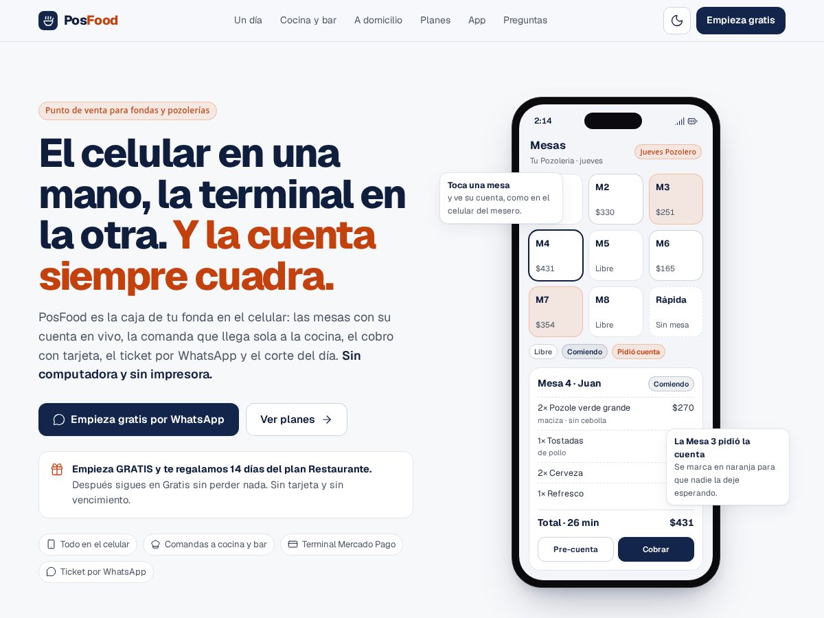 Landing-page snapshot of posfood.site