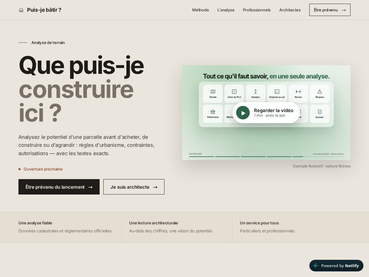 Landing-page snapshot of puisjebatir.com