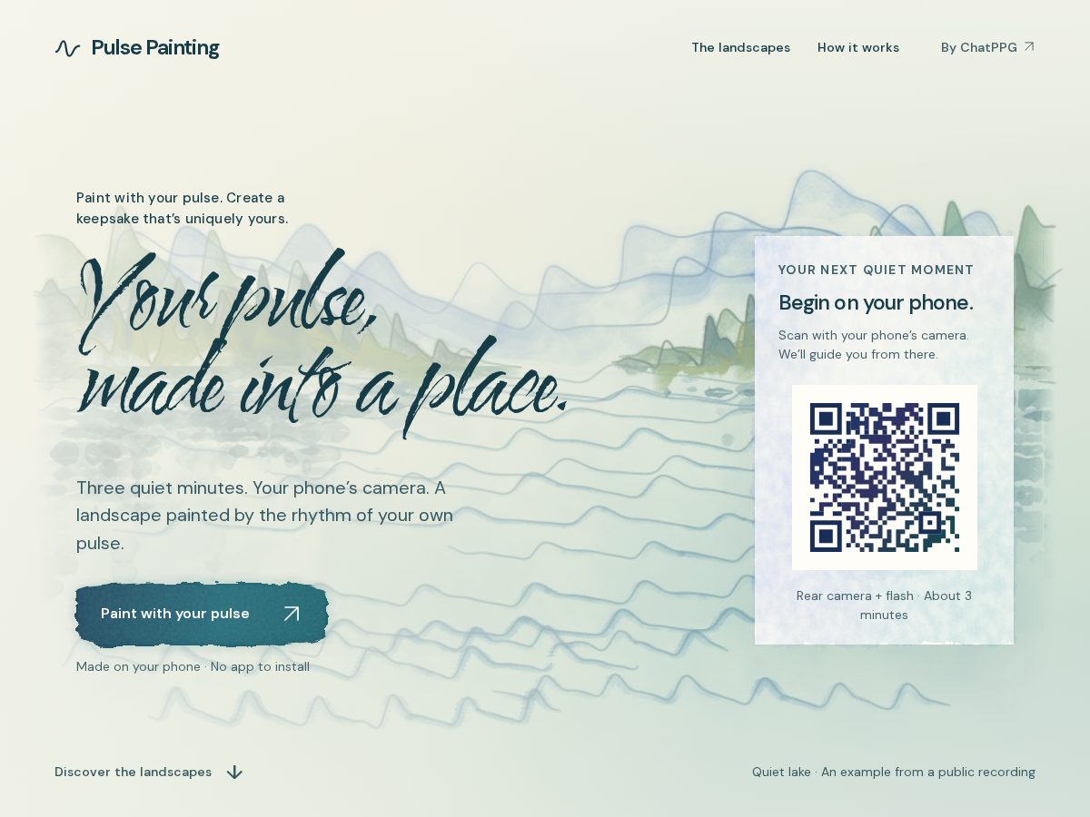 Landing-page snapshot of pulsepainting.com
