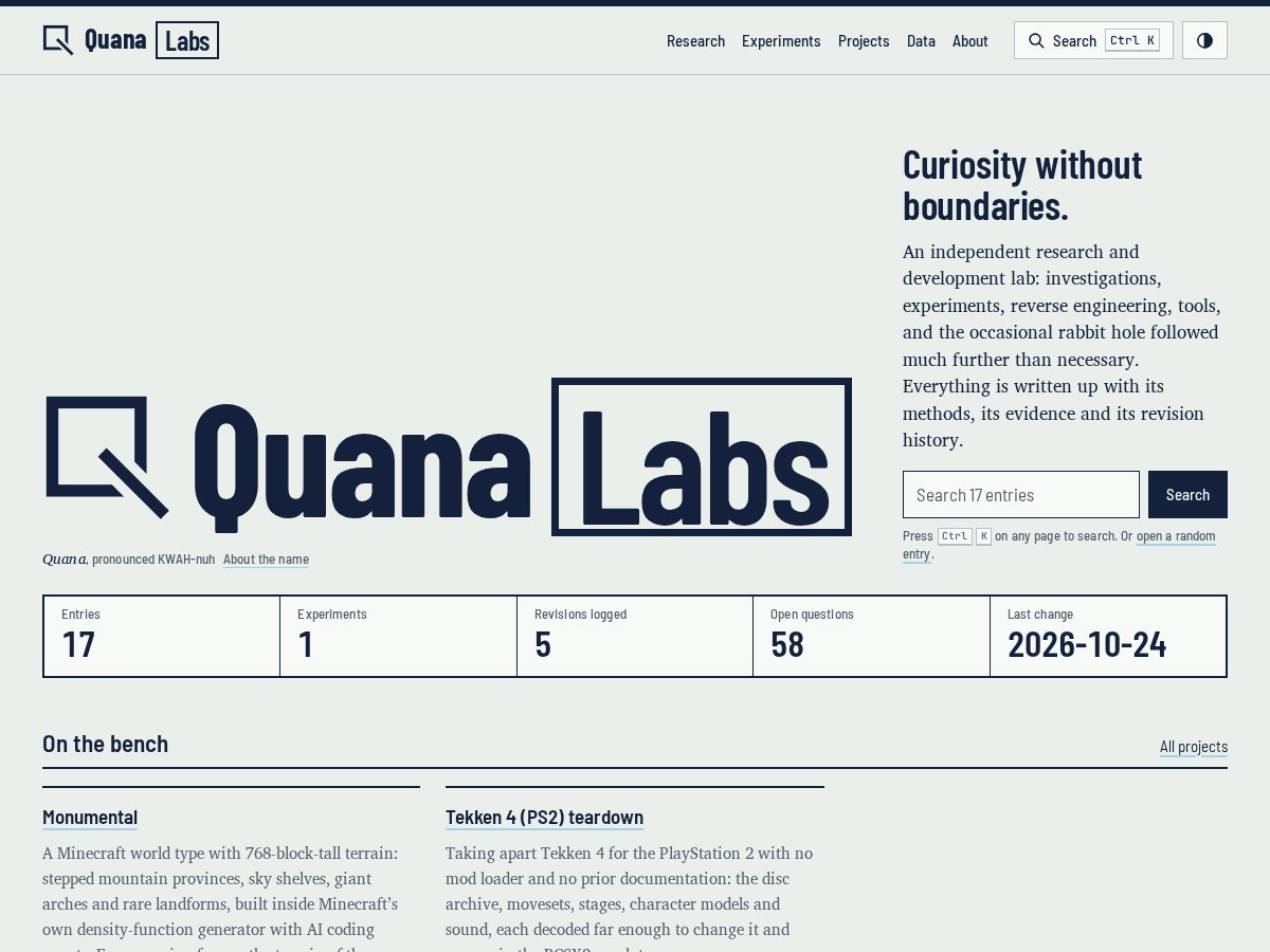 Landing-page snapshot of quanalabs.com