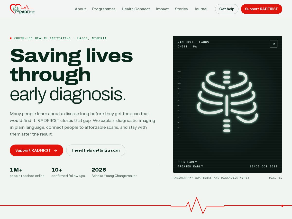 Landing-page snapshot of radfirstinitiative.org