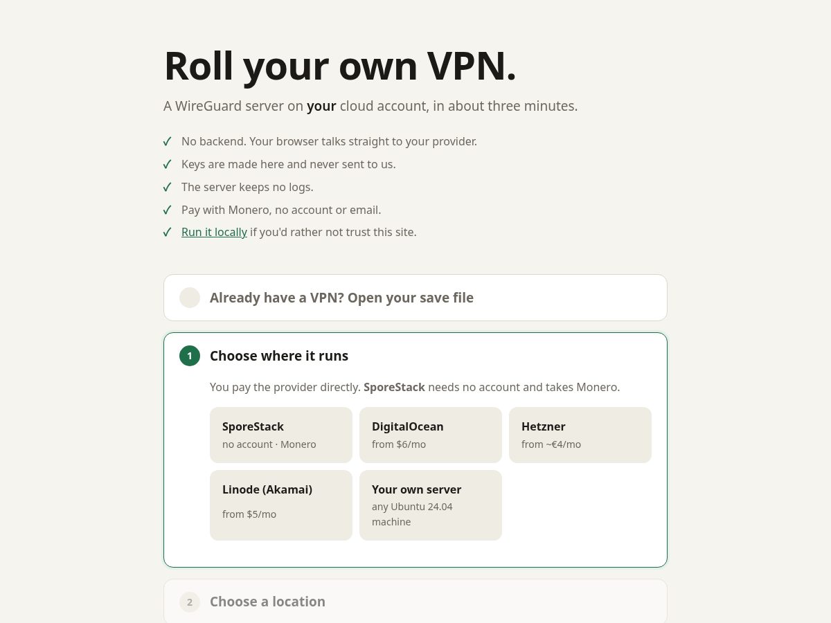 Landing-page snapshot of rollavpn.org