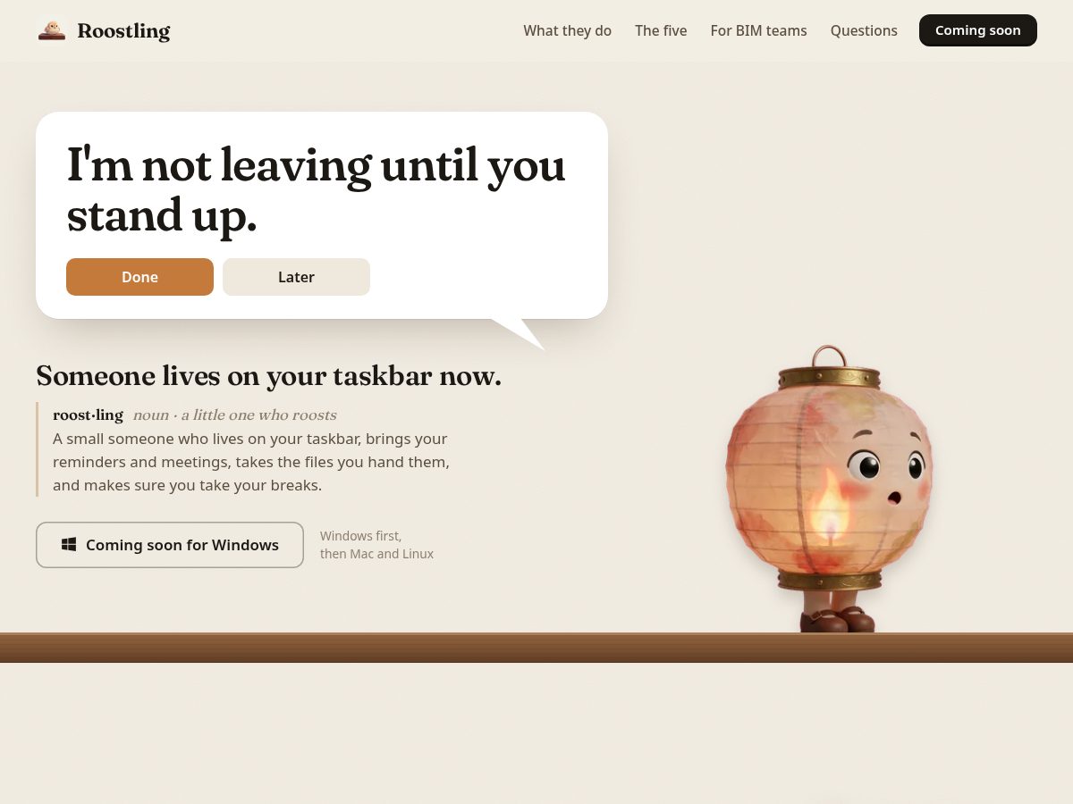 Landing-page snapshot of roostling.com