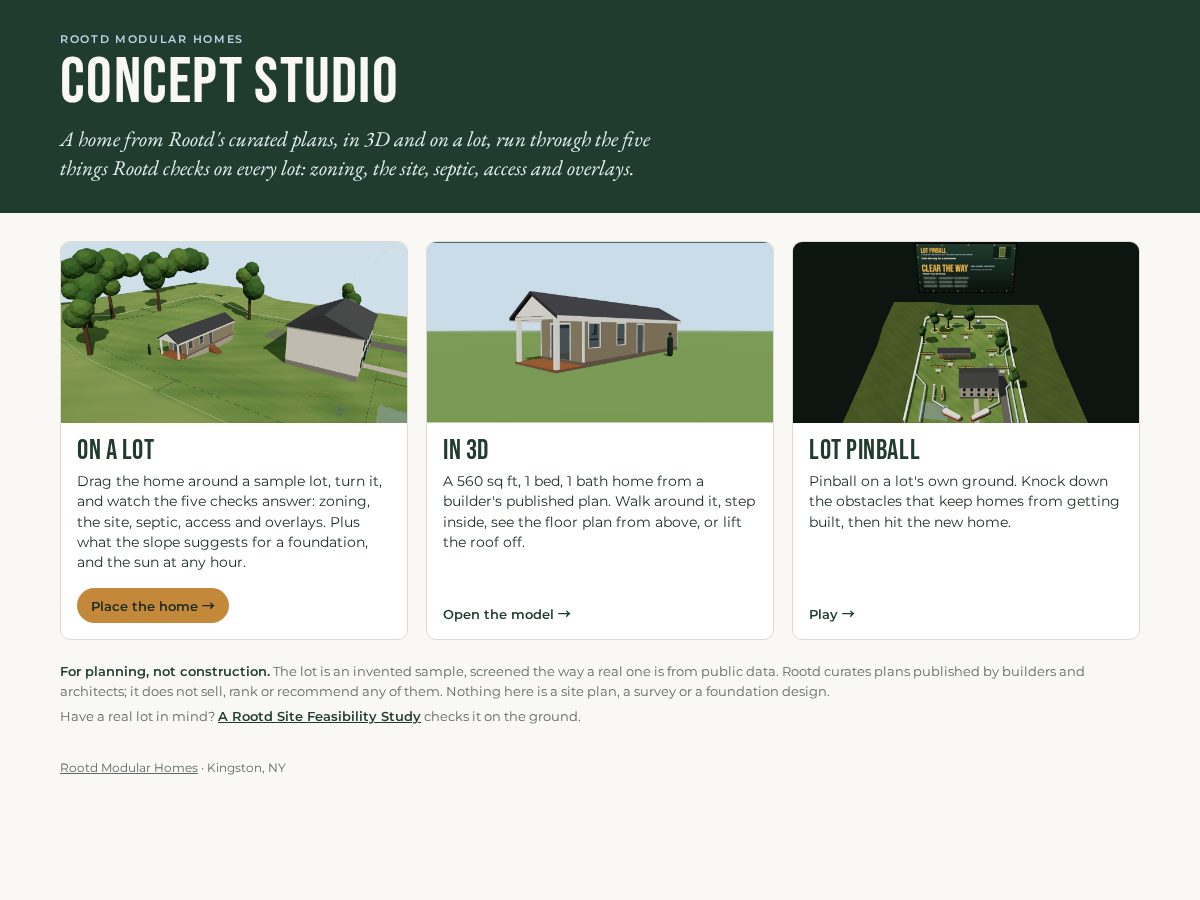 Landing-page snapshot of rootdmodular.studio