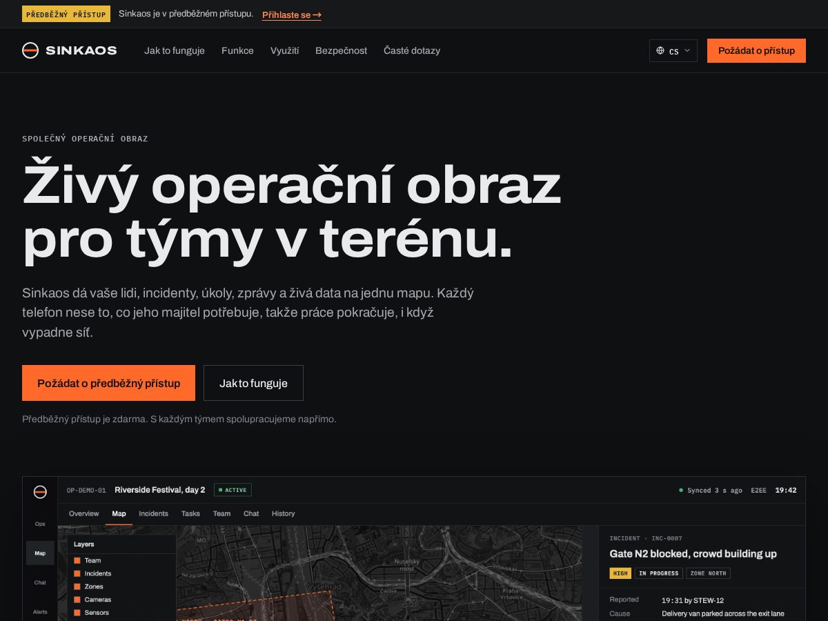 Landing-page snapshot of sinkaos.com