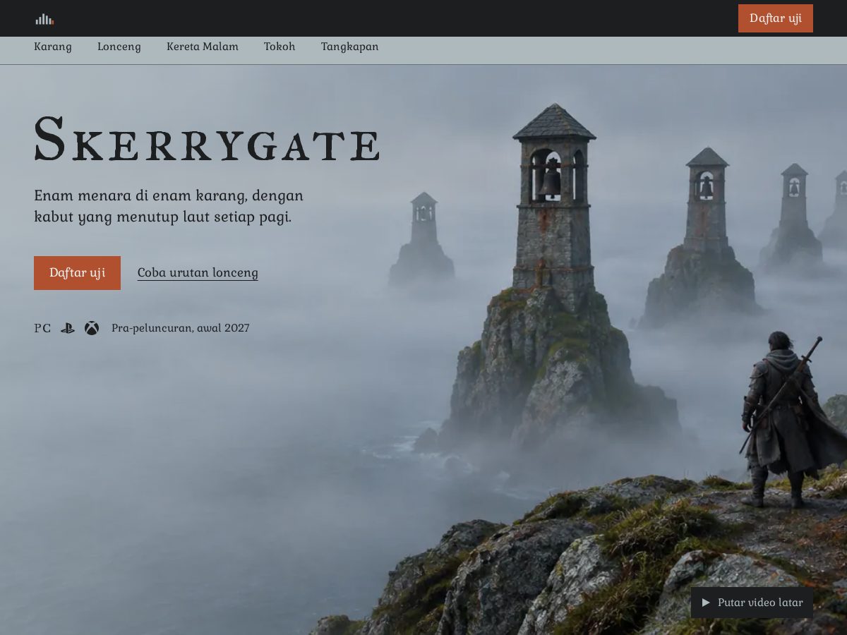 Landing-page snapshot of skerrygate.com
