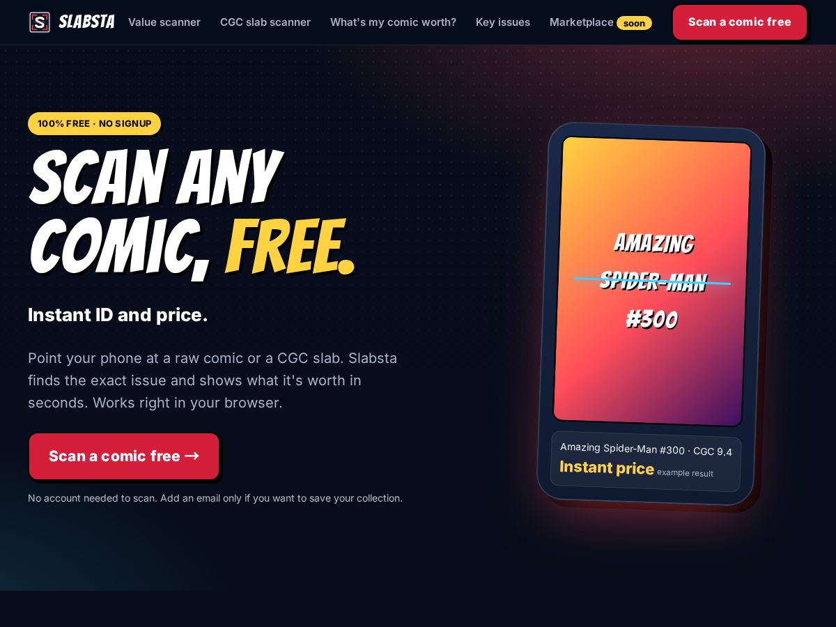 Landing-page snapshot of slabsta.com