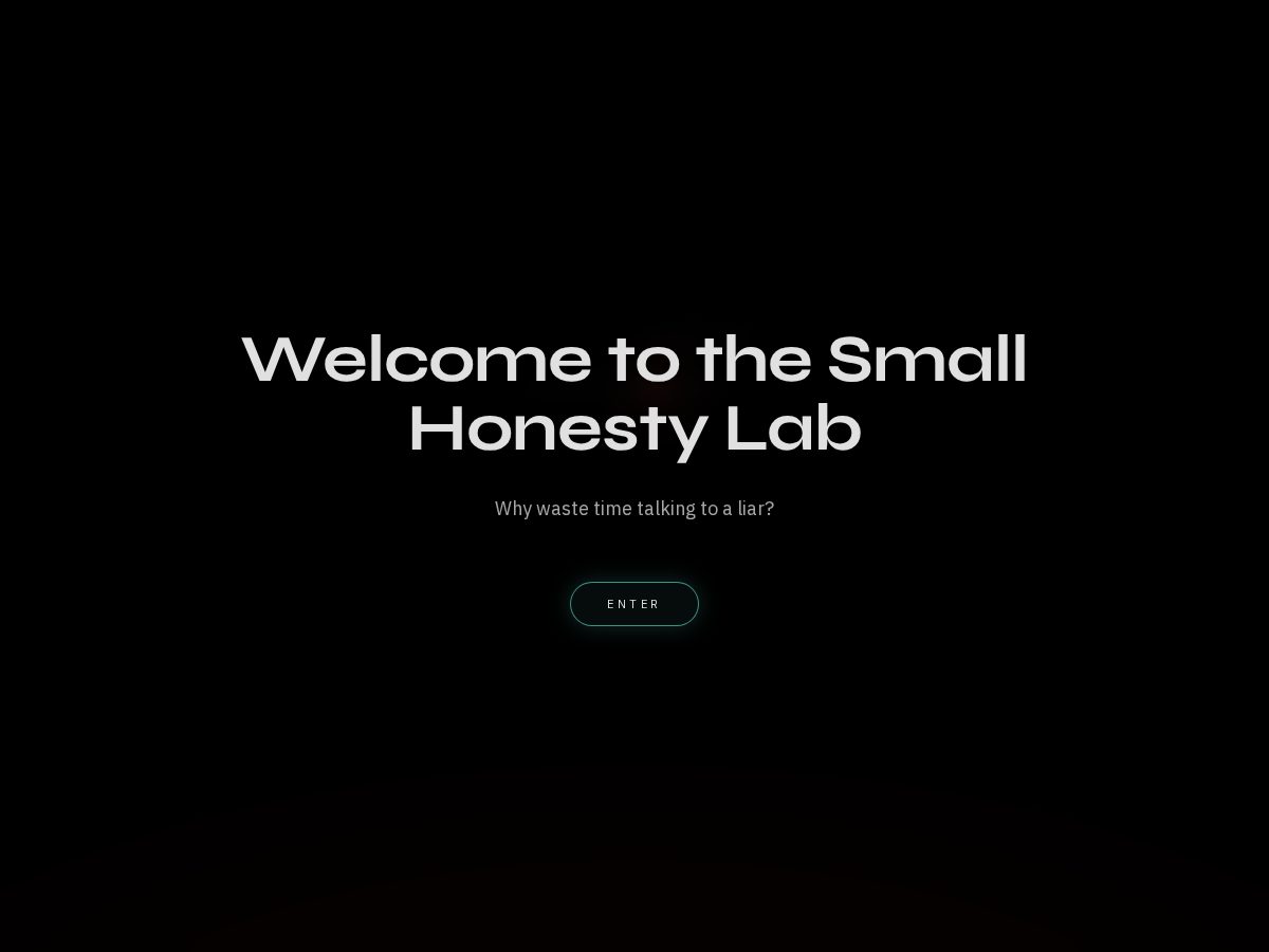 Landing-page snapshot of smallhonesty.com