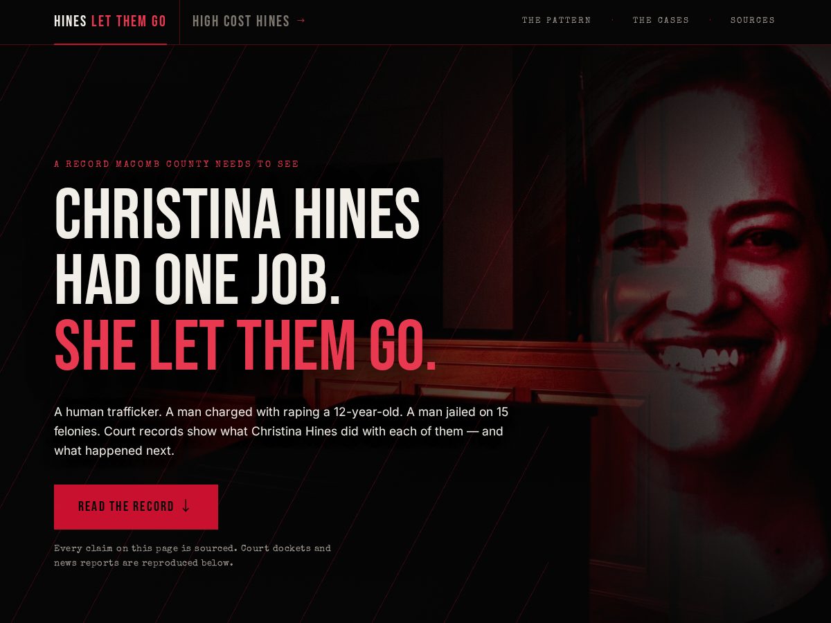 Landing-page snapshot of softoncrimehines.com