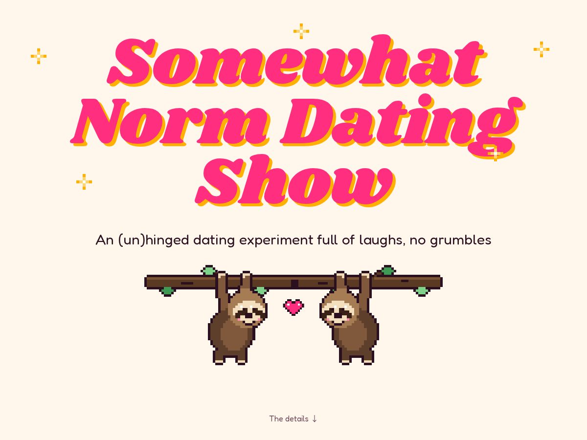 Landing-page snapshot of somewhatnormdatingshow.com