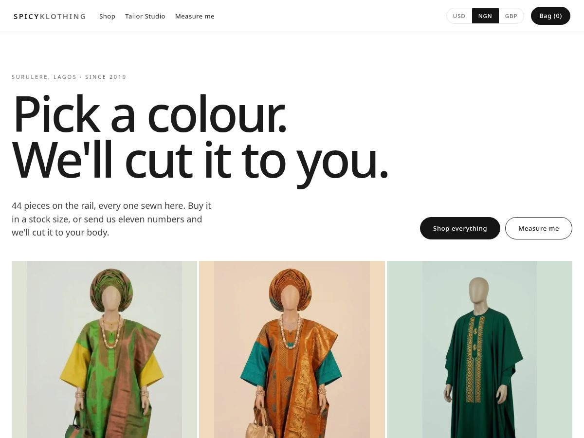 Landing-page snapshot of spicyklothing.store