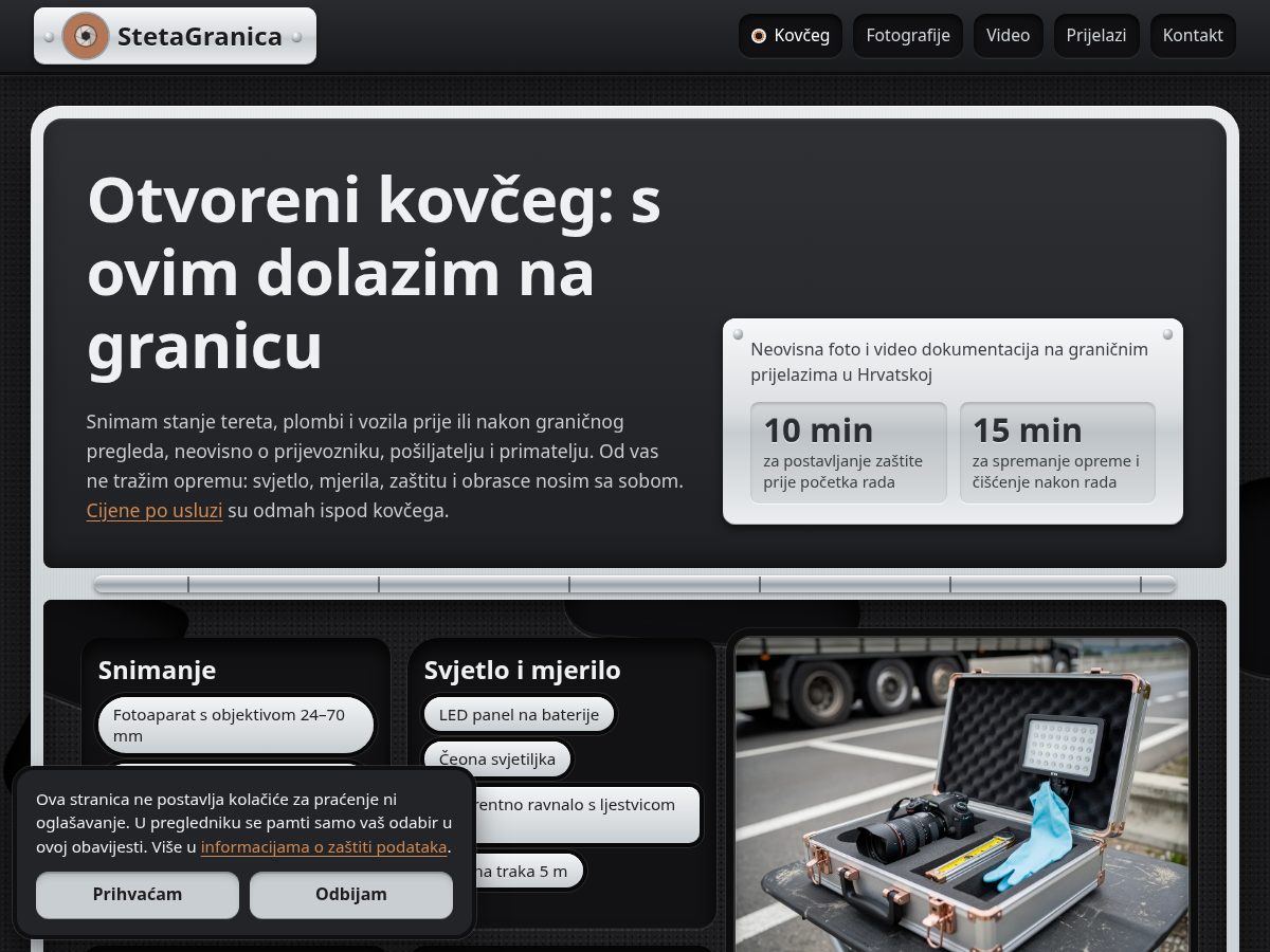 Landing-page snapshot of stetagranica.com