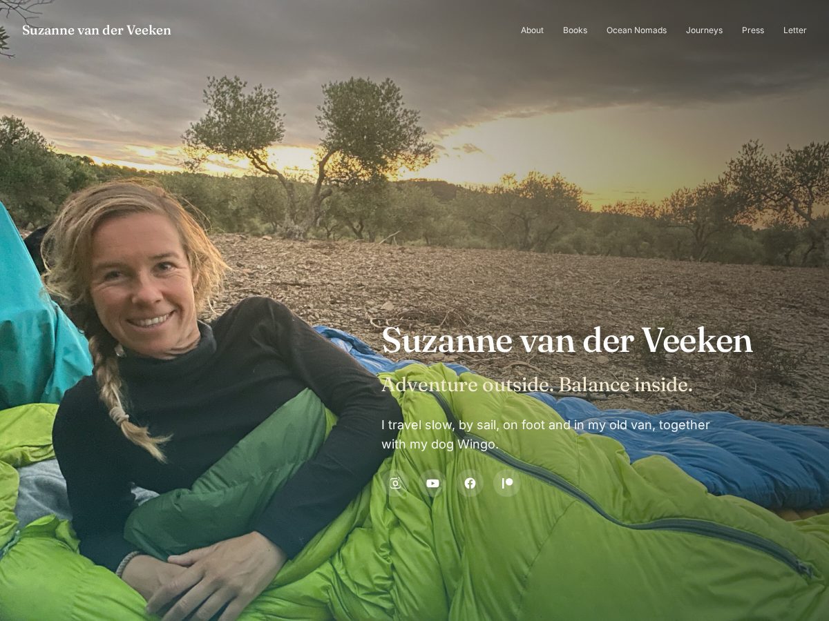 Landing-page snapshot of suzannevanderveeken.com