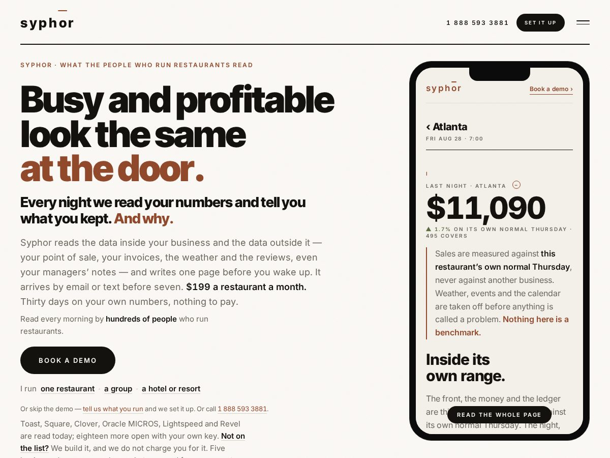 Landing-page snapshot of syphorworks.com