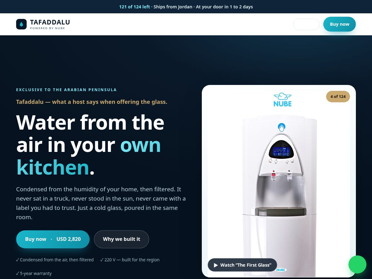 Landing-page snapshot of tafaddalu.com