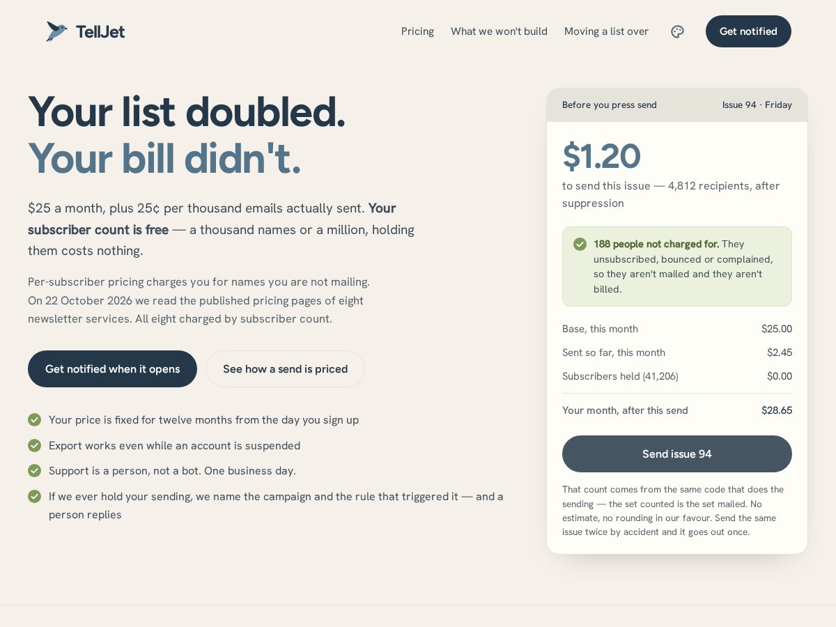 Landing-page snapshot of telljet.com