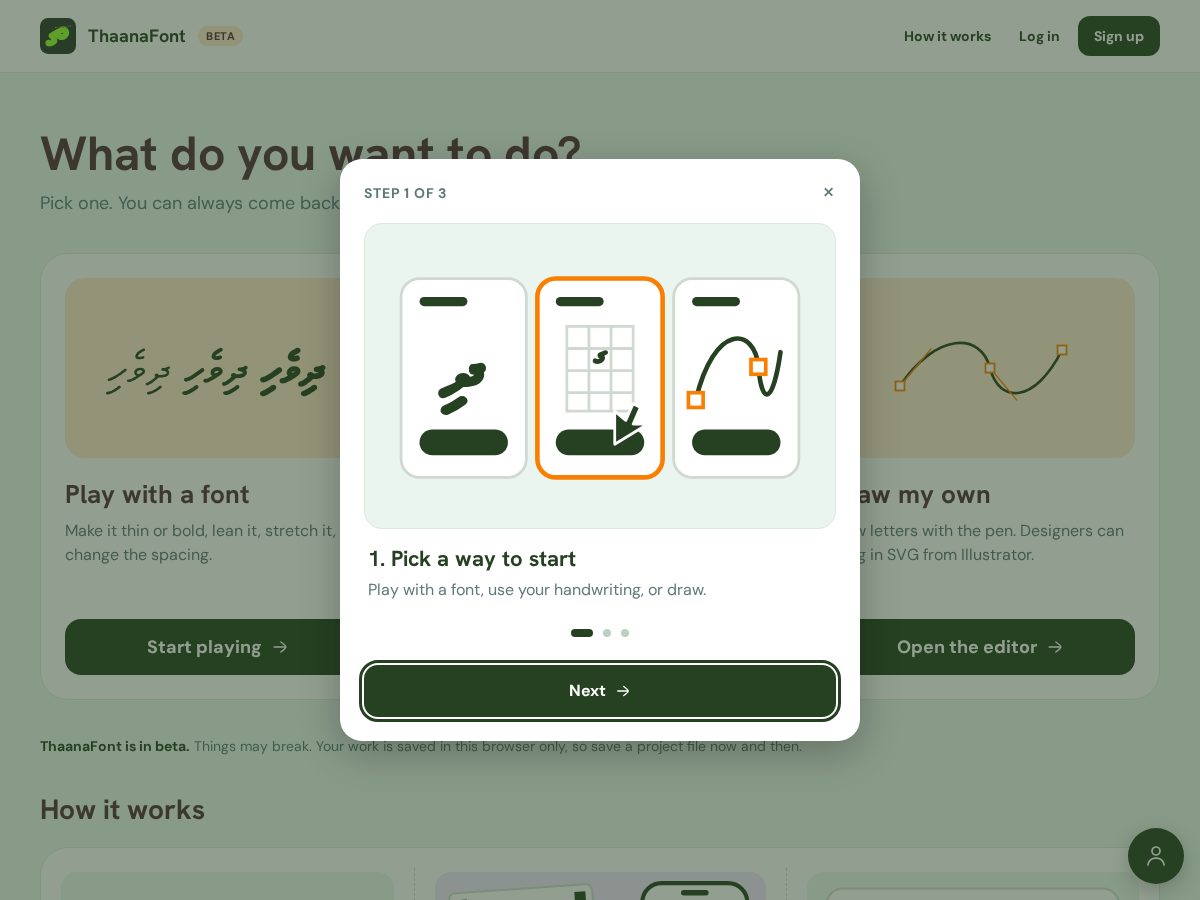 Landing-page snapshot of thaanafont.com