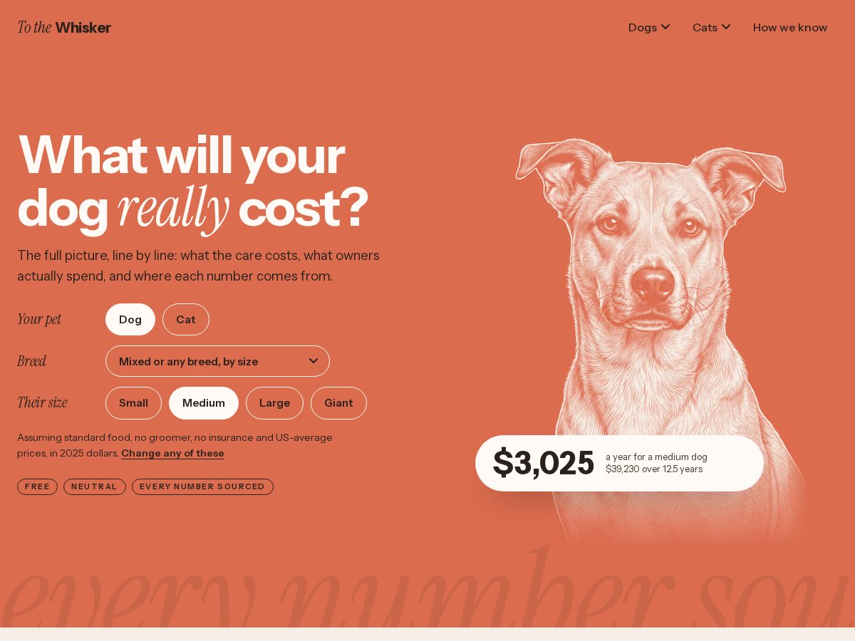 Landing-page snapshot of tothewhisker.com