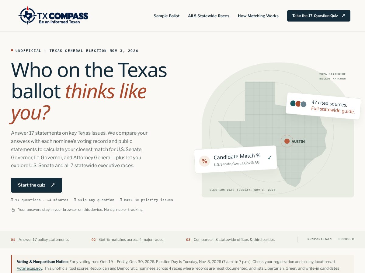 Landing-page snapshot of txcompass.org