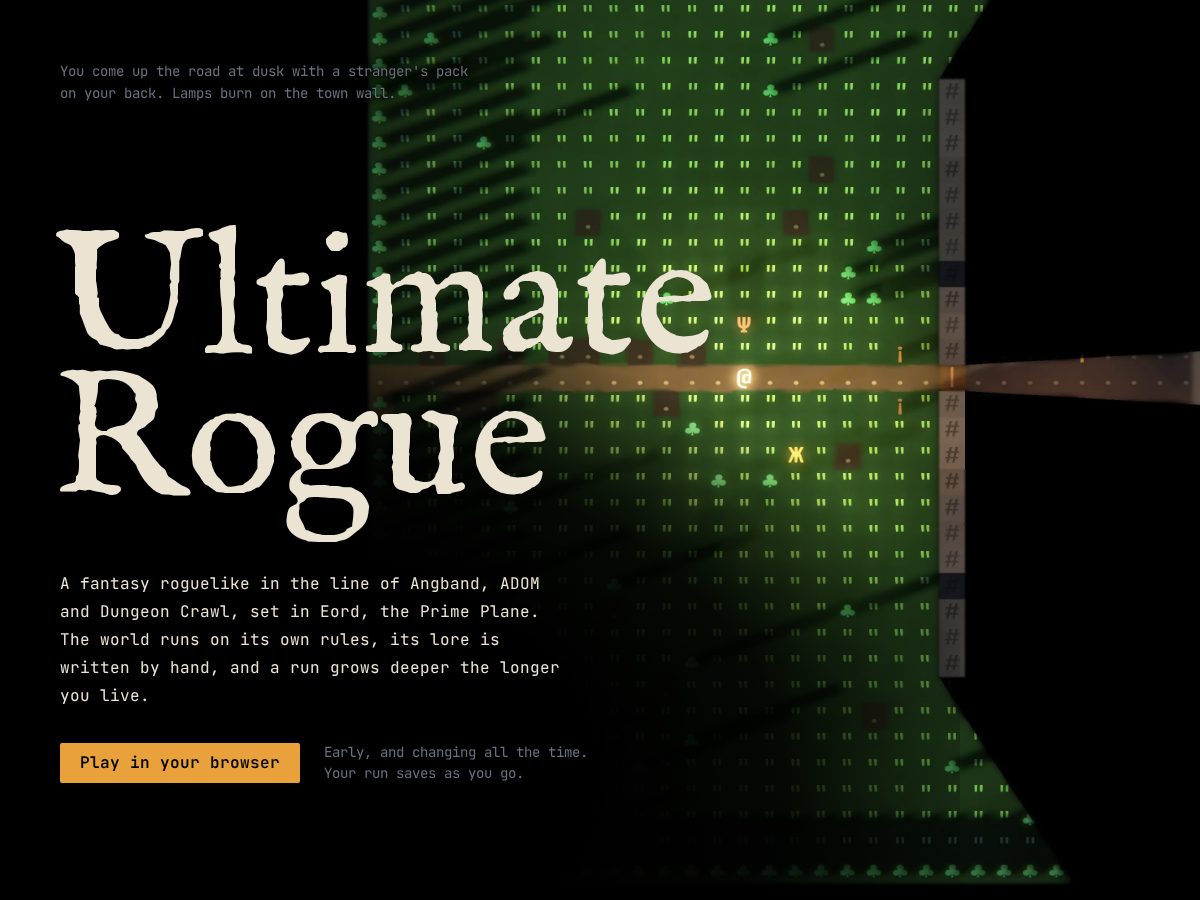 Landing-page snapshot of ultimaterogue.com