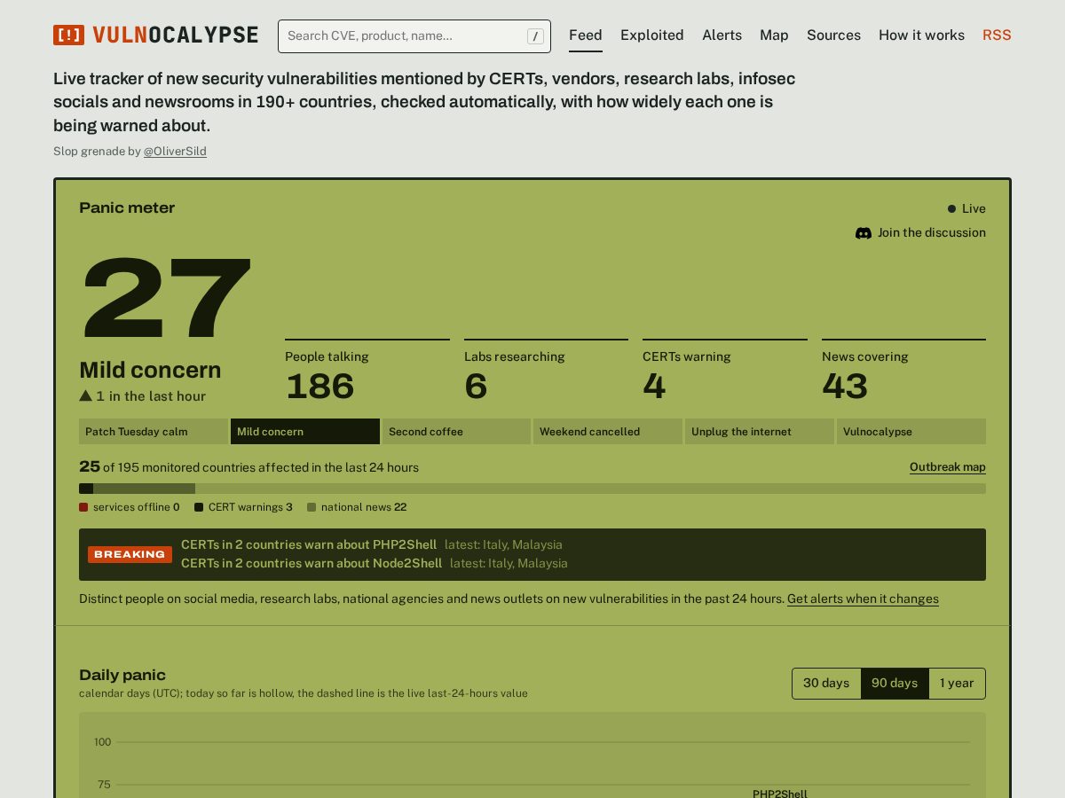 Landing-page snapshot of vulnocalypse.com
