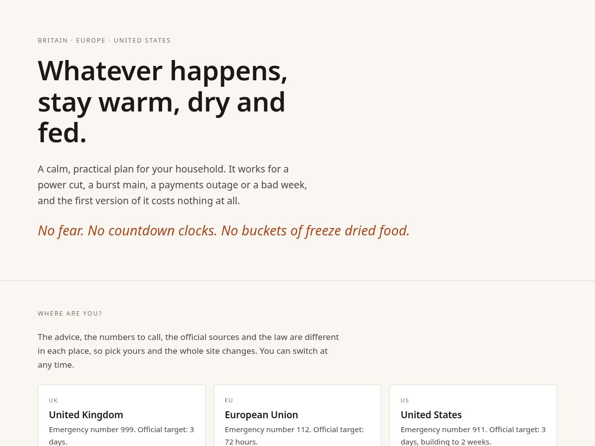 Landing-page snapshot of warmdryfed.com