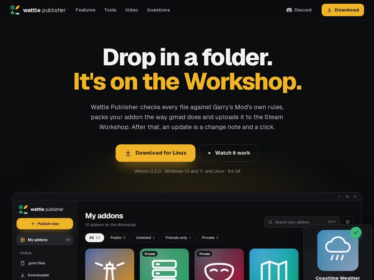 Landing-page snapshot of wattlepublisher.com