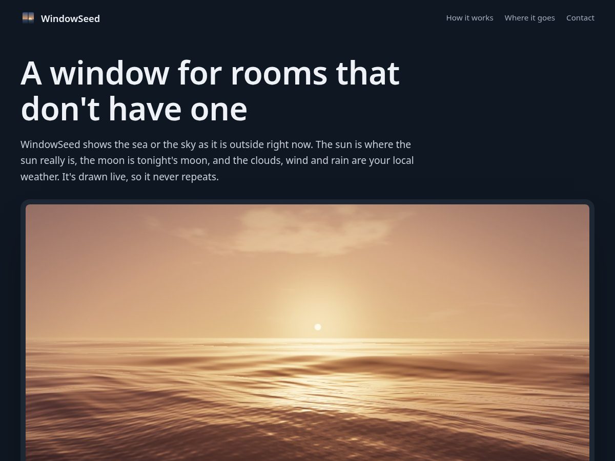 Landing-page snapshot of windowseed.com