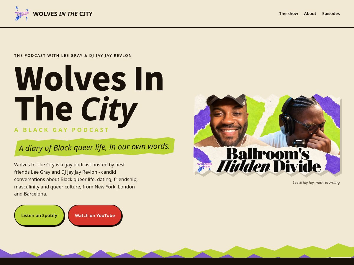 Landing-page snapshot of wolvesinthecity.com