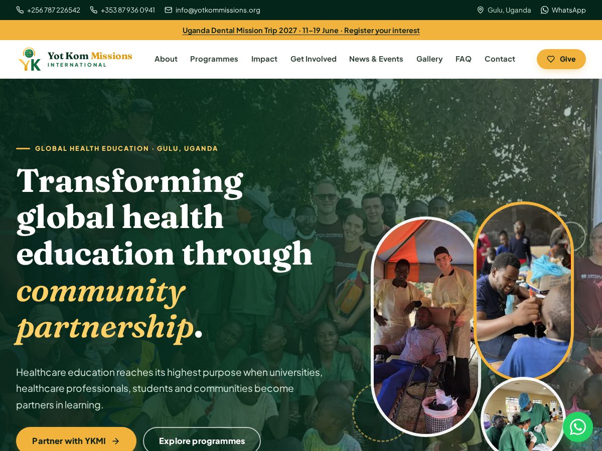 Landing-page snapshot of yotkommissions.org