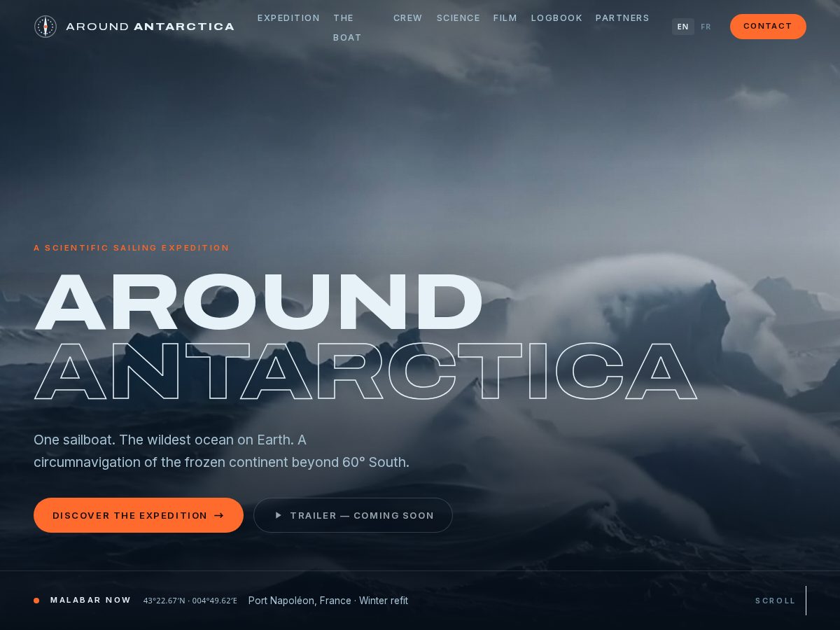 Landing-page snapshot of aroundantarctica.com